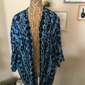 Blue patterned cover up